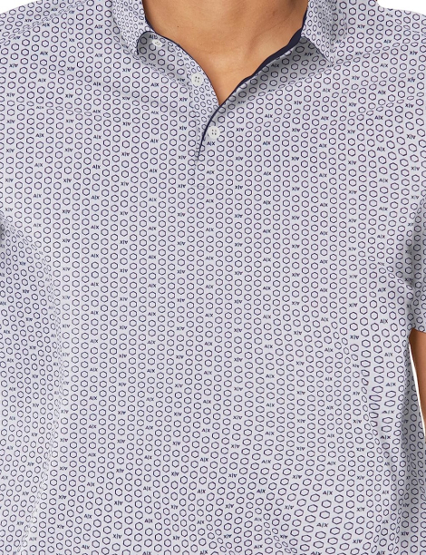 Футболка-поло Armani Exchange з принтом 1159855030 (Синій/Білий S)