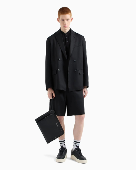 Чоловіче поло Armani Exchange із логотипом 1159855346 (Чорний M)