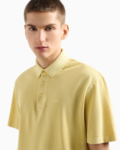 Чоловіче поло Armani Exchange з логотипом 1159858675 (Жовтий XXL)
