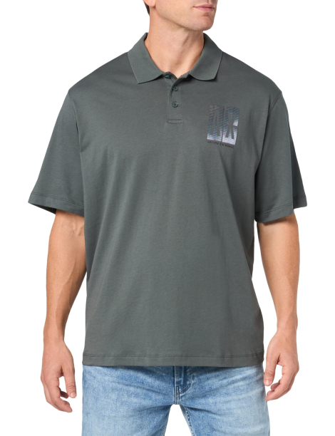 Мужская футболка-поло Armani Exchange с логотипом 1159859790 (Серый XL)