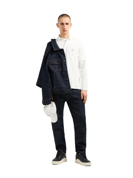 Чоловіче поло Armani Exchange з логотипом 1159862436 (Молочний XXL)