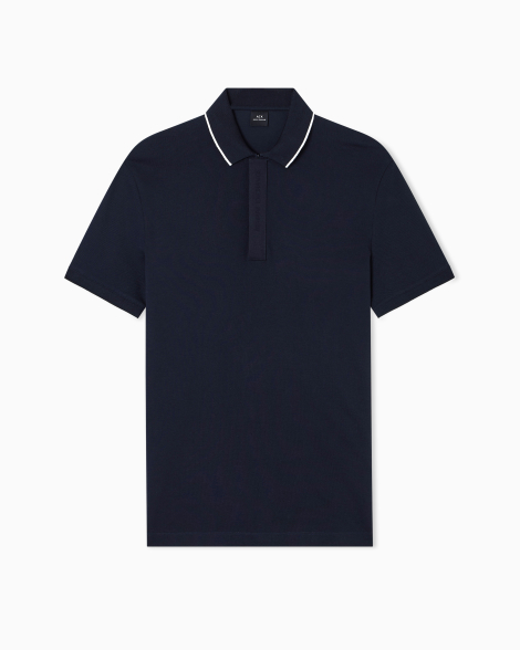 Мужское поло Armani Exchange с молнией 1159862926 (Синий XXL)