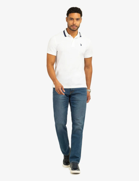 Футболка-поло U.S. Polo Assn с логотипом 1159863079 (Белый XL)