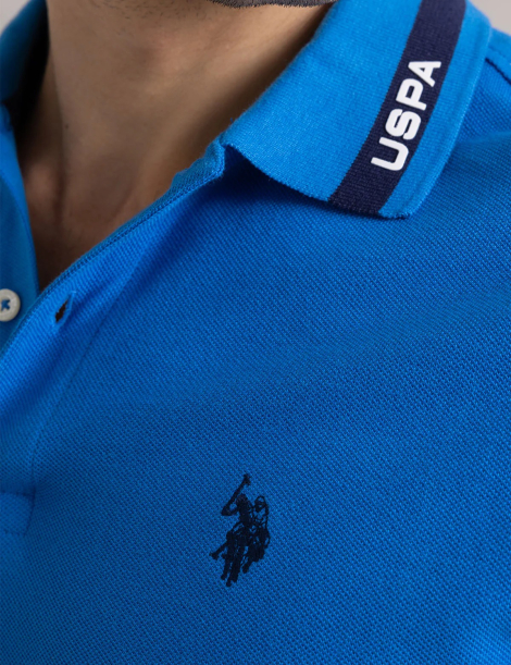 Футболка-поло U.S. Polo Assn с логотипом 1159863082 (Голубой M)