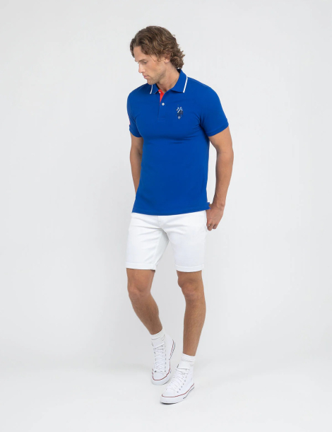 Футболка-поло U.S. Polo Assn с логотипом 1159863086 (Синий S)