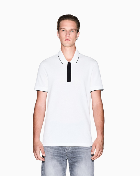 Мужское поло Armani Exchange с молнией 1159864616 (Белый XXL)