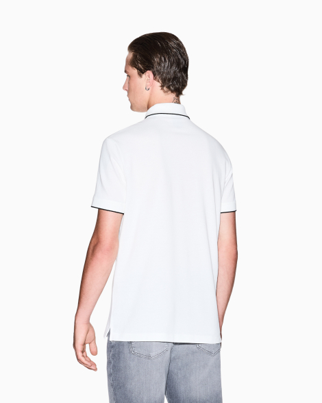 Мужское поло Armani Exchange с молнией 1159864616 (Белый XXL)