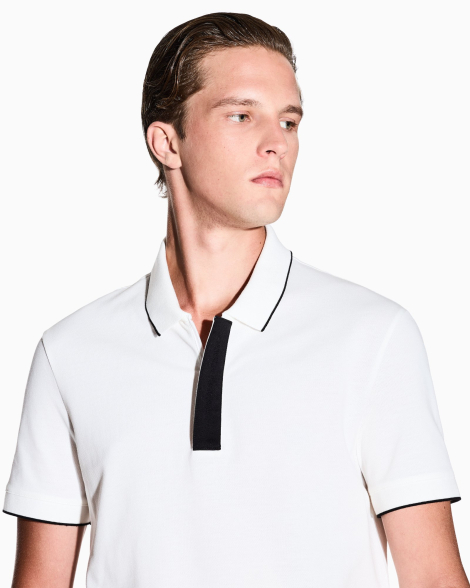 Мужское поло Armani Exchange с молнией 1159864616 (Белый XXL)