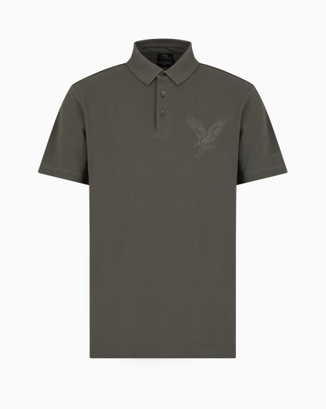 Мужское поло Armani Exchange с вышивкой 1160633663 (Зеленый XXL)