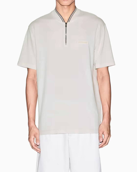Чоловіче поло Armani Exchange з блискавкою 1161652239 (Молочний M)