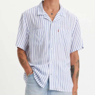Мужская тенниска в полоску Levi's с коротким рукавом 1159840315 (Синий/Белый 4XL)