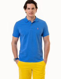 Футболка-поло U.S. Polo Assn с логотипом 1159844750 (Синий M)