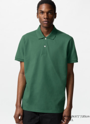 Футболка-поло UNIQLO с пуговицами 1159846025 (Зеленый 3XL)