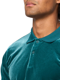 Мужское велюровое поло GUESS 1159846639 (Бирюзовый L)