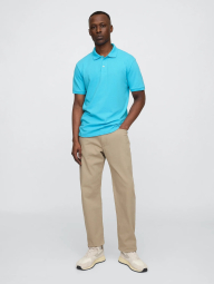 Мужская футболка-поло GAP 1159847944 (Голубой M)