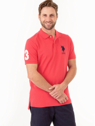 Мужское поло U.S. Polo Assn с логотипом 1159851717 (Красный M)