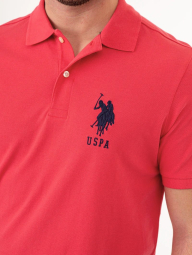Мужское поло U.S. Polo Assn с логотипом 1159851717 (Красный M)