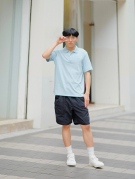 Футболка-поло UNIQLO AIRism 1159852370 (Голубой XXL)