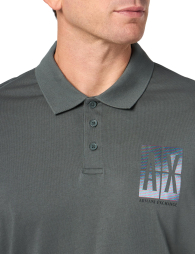 Мужская футболка-поло Armani Exchange с логотипом 1159859790 (Серый XL)