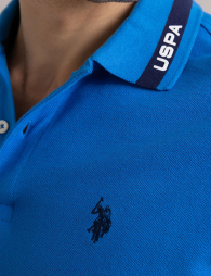 Футболка-поло U.S. Polo Assn с логотипом 1159863082 (Голубой M)