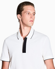 Мужское поло Armani Exchange с молнией 1159864616 (Белый XXL)