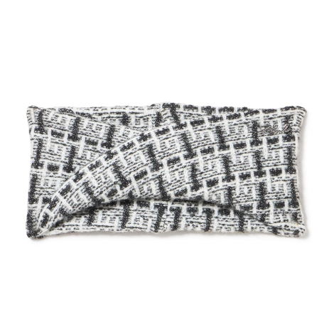 Женская вязаная повязка Karl Lagerfeld Paris с блеском 1159864957 (Черный/Белый One size)