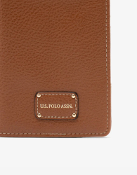 Стильная обложка для паспорта из экокожи U.S.Polo Assn с логотипом 1159843754 (Коричневый One Size)