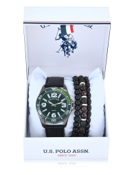 Подарочный набор U.S. Polo Assn часы и браслеты 1159854531 (Черный One size)