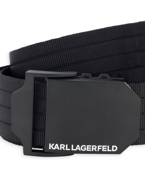 Чоловічий текстильний ремінь Karl Lagerfeld Paris з логотипом 1159839907 (Чорний 34-36)