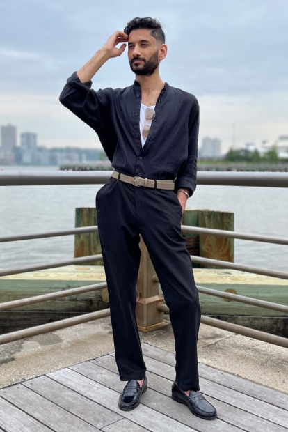 Плетеный ремень UNIQLO из текстиля с кожаными вставками 1159843558 (Бежевый L)