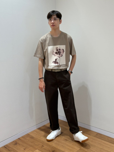 Плетеный ремень UNIQLO из текстиля с кожаными вставками 1159843558 (Бежевый L)