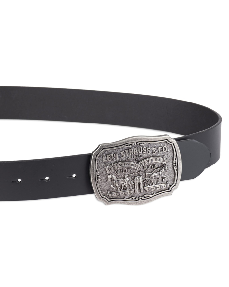 Шкіряний чоловічий ремінь Levi's 1159845293 (Чорний 42)
