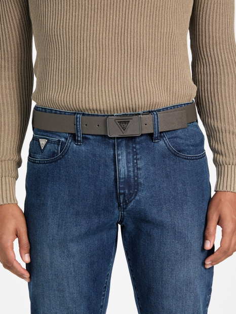 Мужской двусторонний ремень GUESS 1159849318 (Черный/Серый M)