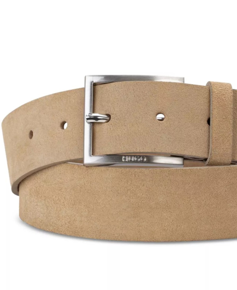 Чоловічий замшевий ремінь HUGO by Hugo Boss 1159852242 (Бежевий 32)