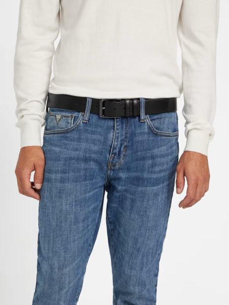 Мужской ремень GUESS с логотипом 1159852981 (Черный 42-44)