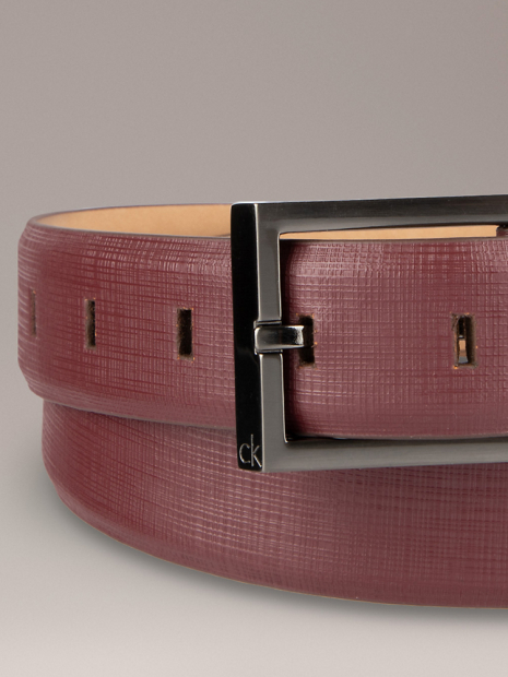 Чоловічий ремінь шкіряний Calvin Klein з логотипом 1159853490 (Бордовий 38-40)