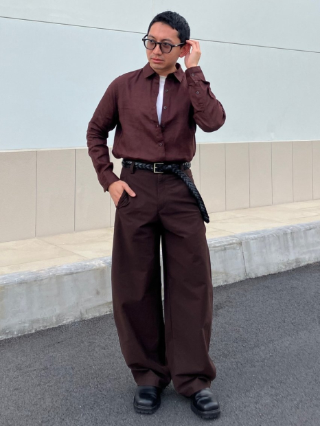 Кожаный плетеный ремень UNIQLO 1159854336 (Черный XL)