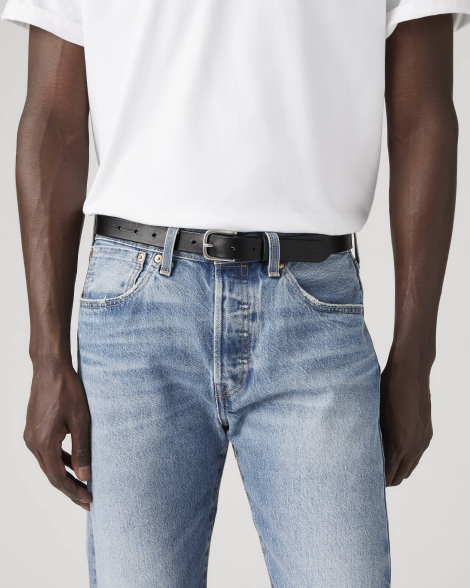 Мужской кожаный ремень Levi's 1159857768 (Черный 44)