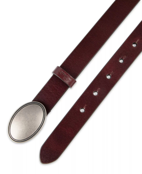 Шкіряний жіночий ремінь Levi's 1159859995 (Бордовий L)