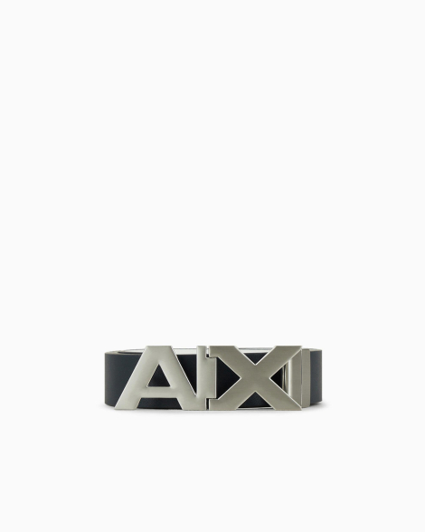 Чоловічий двосторонній ремінь шкіряний Armani Exchange з логотипом 1160813572 (Синій/Білий 34)
