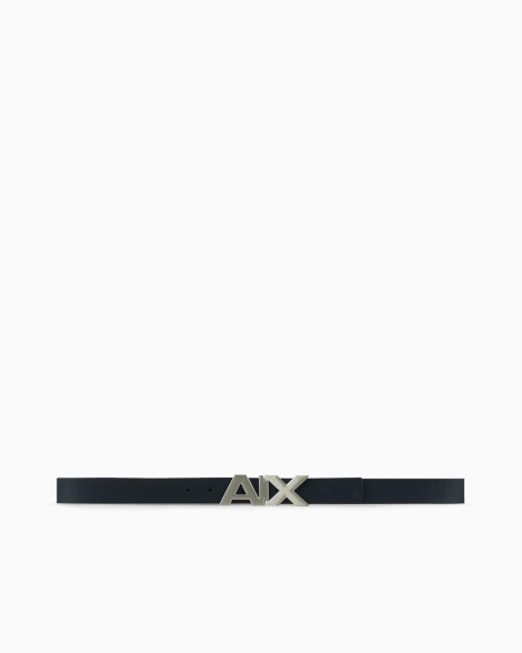 Чоловічий двосторонній ремінь шкіряний Armani Exchange з логотипом 1160812262 (Синій/Білий 38)