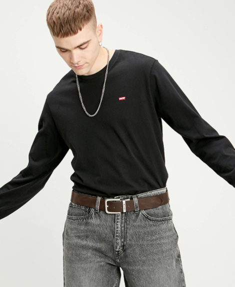 Двосторонній шкіряний ремінь Levi's 1161331288 (Чорний/Коричневий 34)