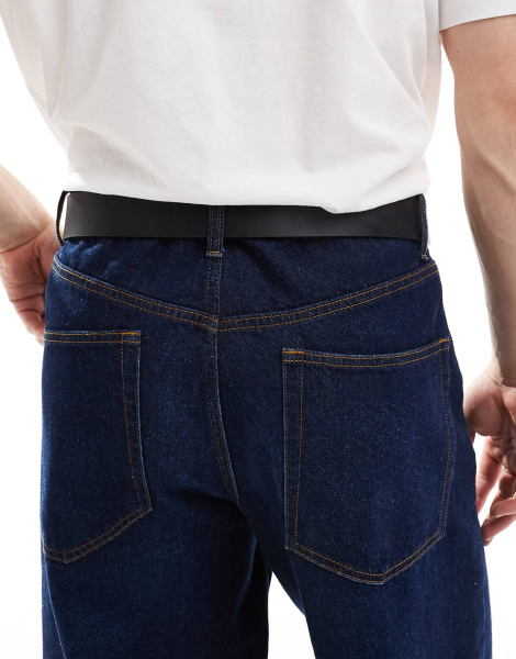 Фирменный кожаный ремень Levi's с большой винтажной пряжкой 1162560263 (Черный 42)