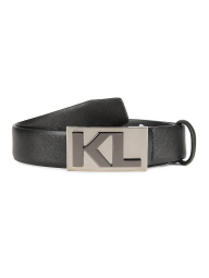Мужской кожаный ремень Karl Lagerfeld Paris с логотипом 1159838248 (Черный 32)