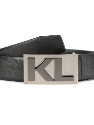 Мужской кожаный ремень Karl Lagerfeld Paris с логотипом 1159838248 (Черный 32)