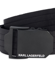 Чоловічий текстильний ремінь Karl Lagerfeld Paris з логотипом 1159839907 (Чорний 34-36)