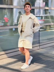 Плетеный ремень UNIQLO из текстиля с кожаными вставками 1159843558 (Бежевый L)