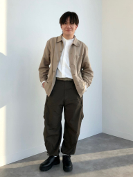 Плетеный ремень UNIQLO из текстиля с кожаными вставками 1159843558 (Бежевый L)