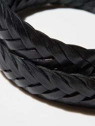 Кожаный плетеный ремень UNIQLO 1159854336 (Черный XL)