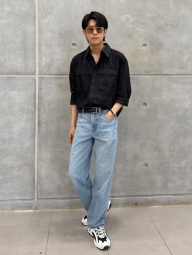 Кожаный плетеный ремень UNIQLO 1159854336 (Черный XL)